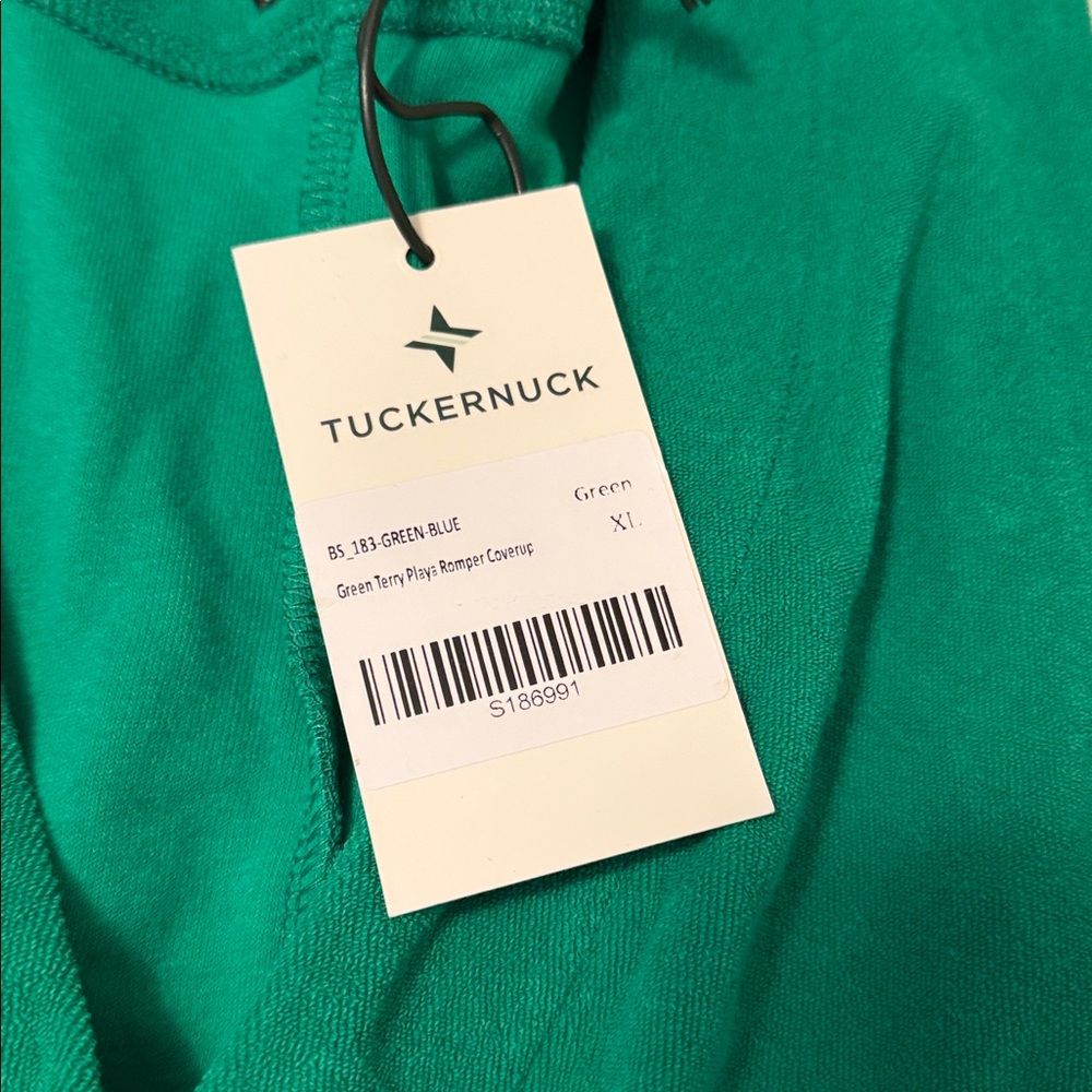 Tuckernuck Emerald Green Romper with Blue Accents - Picture 3 of 4